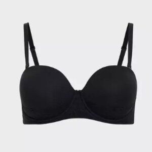 Torrid Bombshell Everyday Strapless Push-Up Bra, Black, 38F